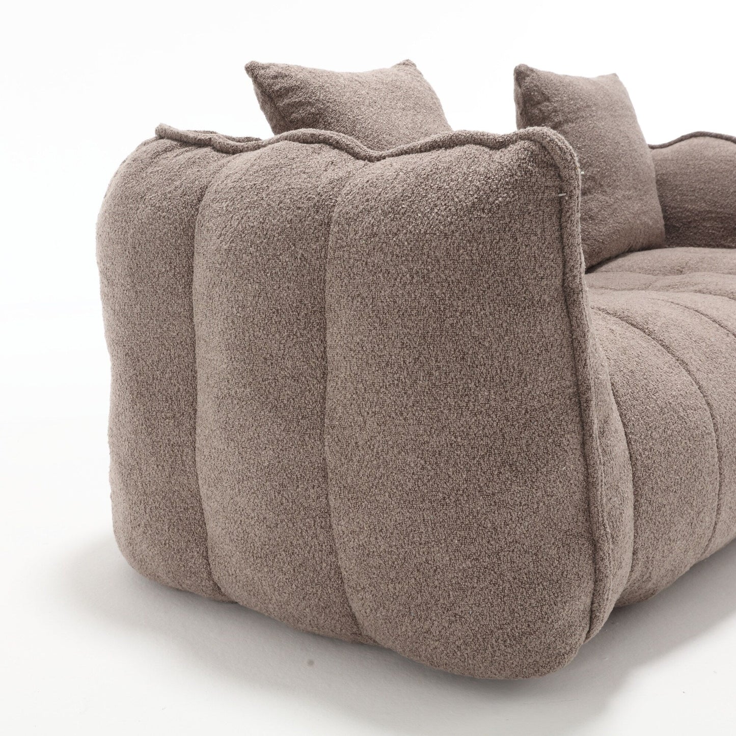 66 Chenille Square Beanbag Chair with High-Resilience Foam Core, Armrests and Handle