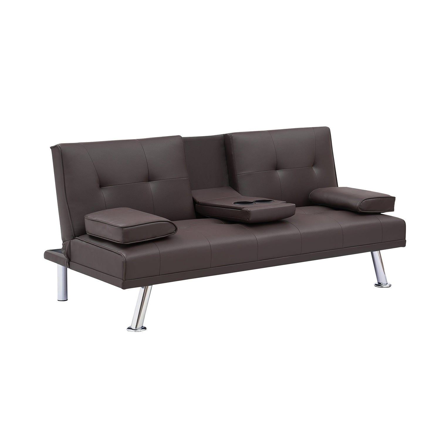 67 PU Multifunctional Double Folding Sofa Bed with Coffee Table