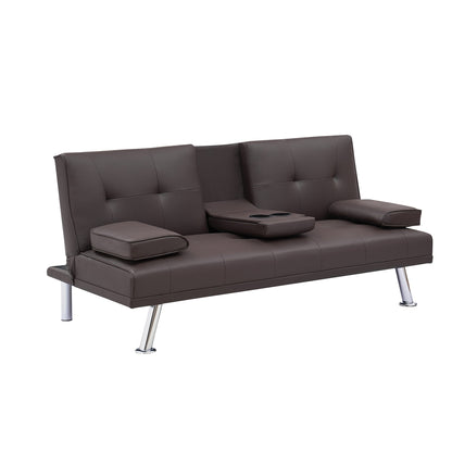 67 PU Multifunctional Double Folding Sofa Bed with Coffee Table