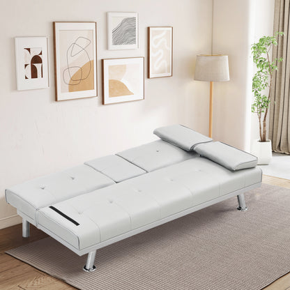 67 PU Multifunctional Double Folding Sofa Bed with Coffee Table