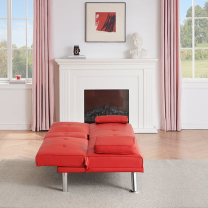 67 PU Multifunctional Double Folding Sofa Bed with Coffee Table