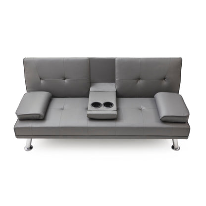 67 PU Multifunctional Double Folding Sofa Bed with Coffee Table
