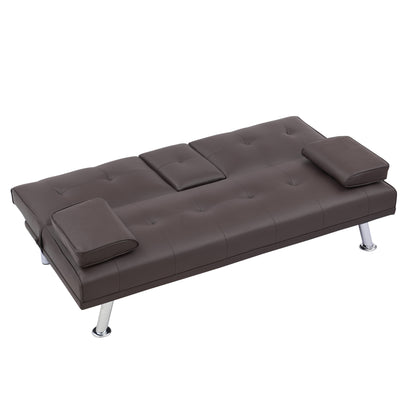 67 PU Multifunctional Double Folding Sofa Bed with Coffee Table