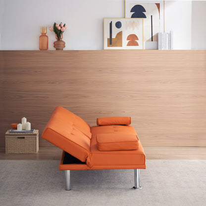 67 PU Multifunctional Double Folding Sofa Bed with Coffee Table