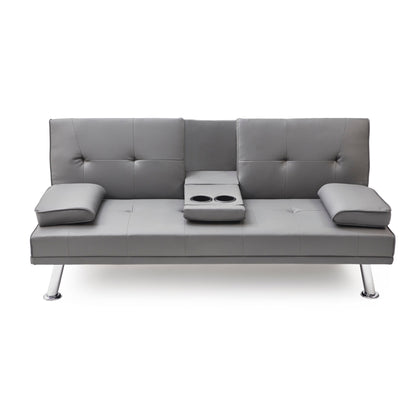 67 PU Multifunctional Double Folding Sofa Bed with Coffee Table