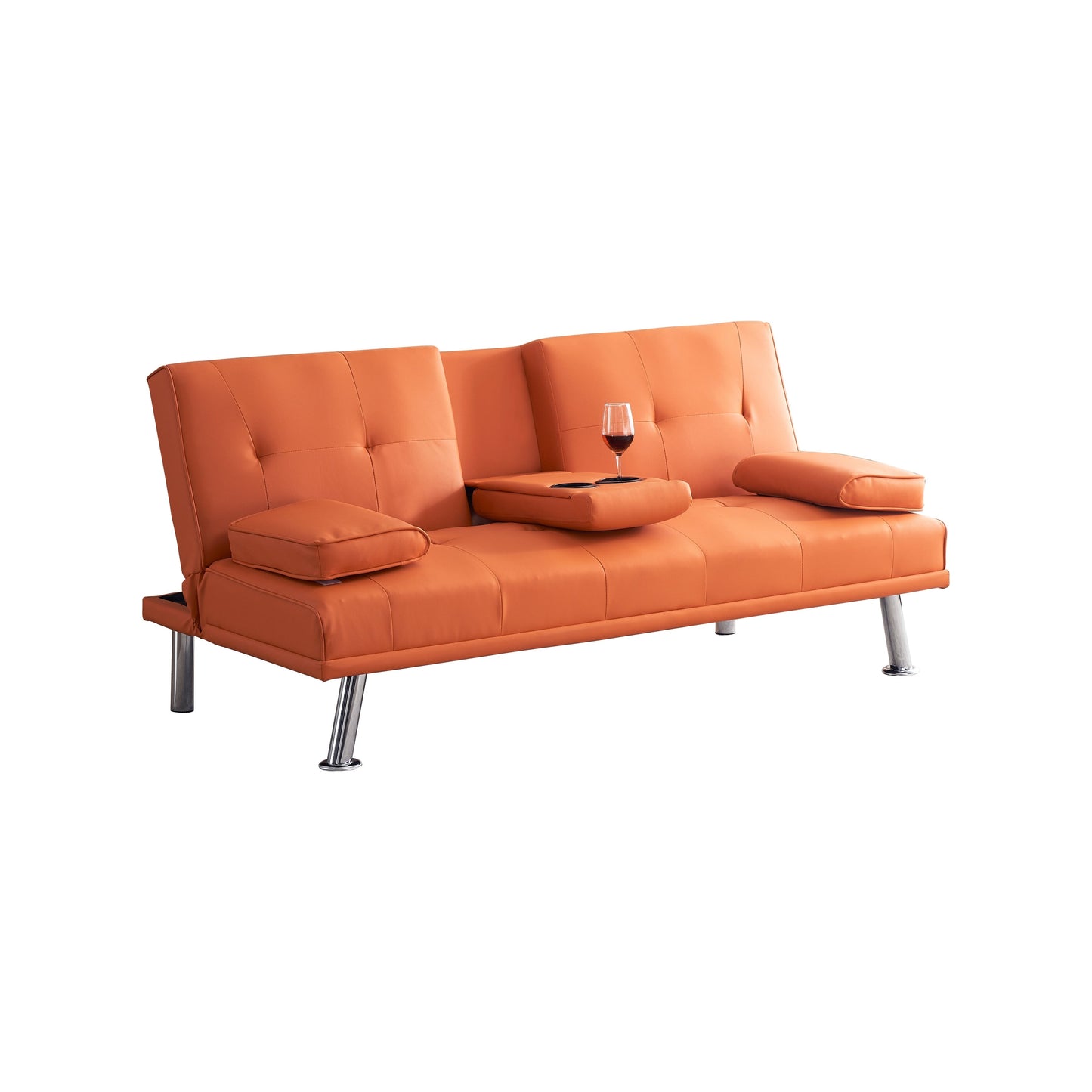67 PU Multifunctional Double Folding Sofa Bed with Coffee Table