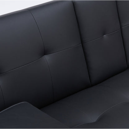 67 PU Multifunctional Double Folding Sofa Bed with Coffee Table