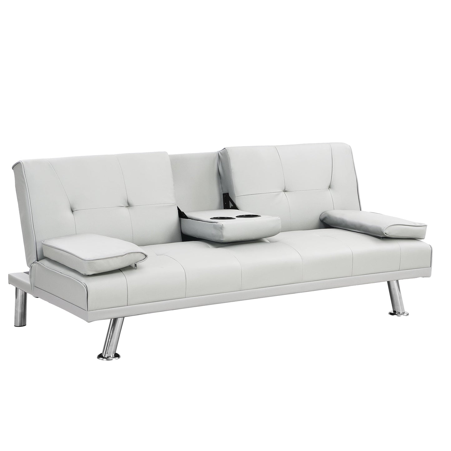 67 PU Multifunctional Double Folding Sofa Bed with Coffee Table