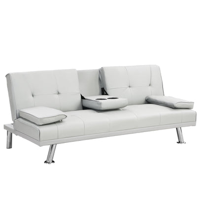 67 PU Multifunctional Double Folding Sofa Bed with Coffee Table