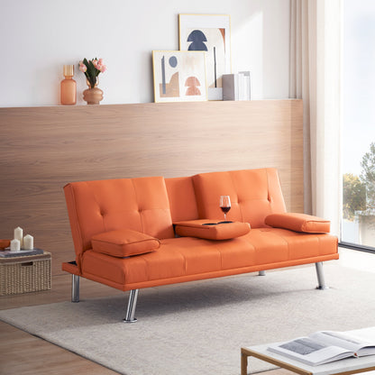 67 PU Multifunctional Double Folding Sofa Bed with Coffee Table