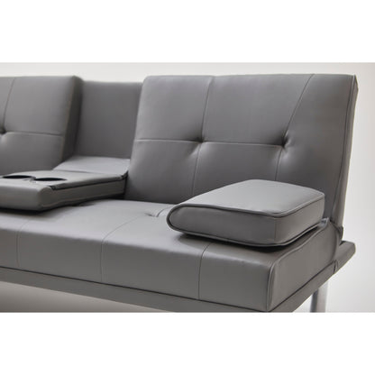 67 PU Multifunctional Double Folding Sofa Bed with Coffee Table