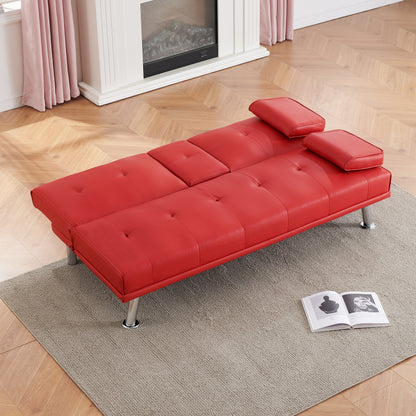 67 PU Multifunctional Double Folding Sofa Bed with Coffee Table