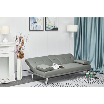 67 PU Multifunctional Double Folding Sofa Bed with Coffee Table