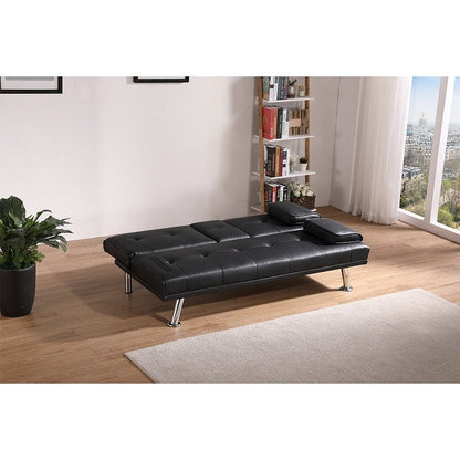 67 PU Multifunctional Double Folding Sofa Bed with Coffee Table
