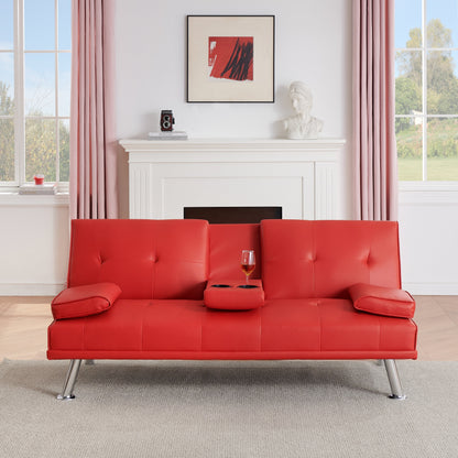 67 PU Multifunctional Double Folding Sofa Bed with Coffee Table