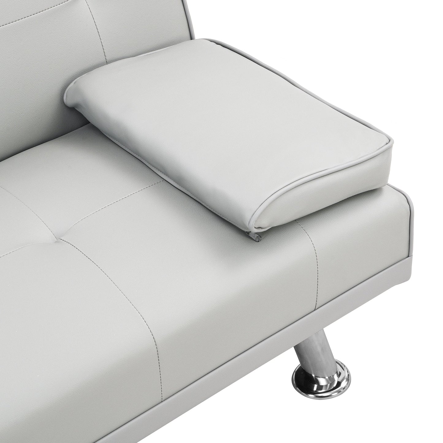 67 PU Multifunctional Double Folding Sofa Bed with Coffee Table