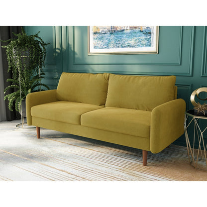 70''Velvet Square Arm Sofa