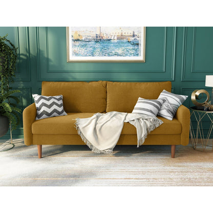 70''Velvet Square Arm Sofa