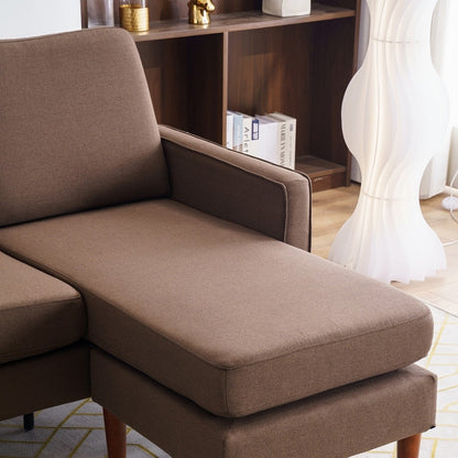 71.65 W. Linen American Armrest 3 Persons With Concubine Pedal Indoor Modular Sofa in Beige