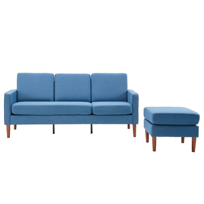71.65 W. Linen American Armrest 3 Persons With Concubine Pedal Indoor Modular Sofa in Beige