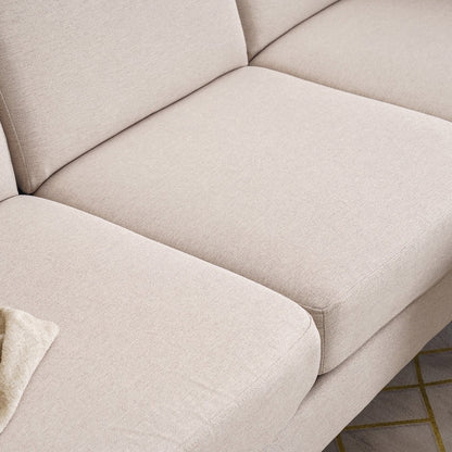71.65 W. Linen American Armrest 3 Persons With Concubine Pedal Indoor Modular Sofa in Beige