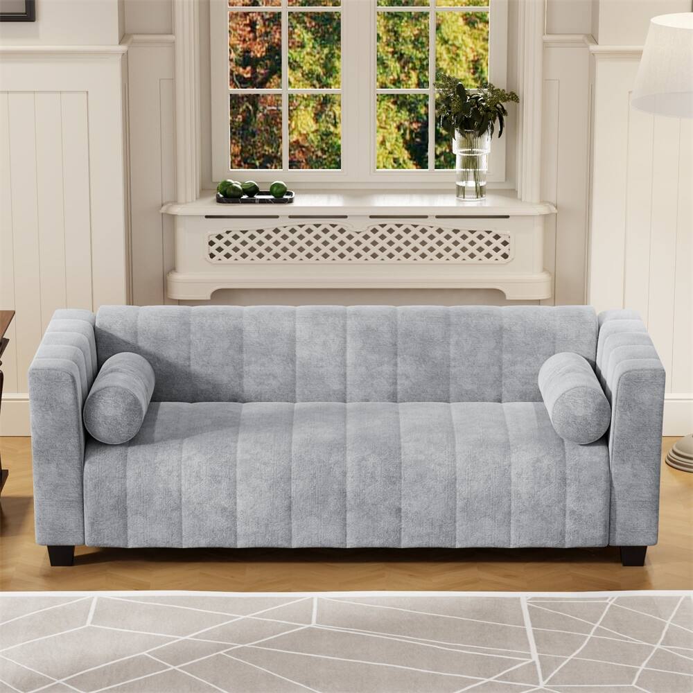 78.7 Chenille Upholstered Sofa with Legs
