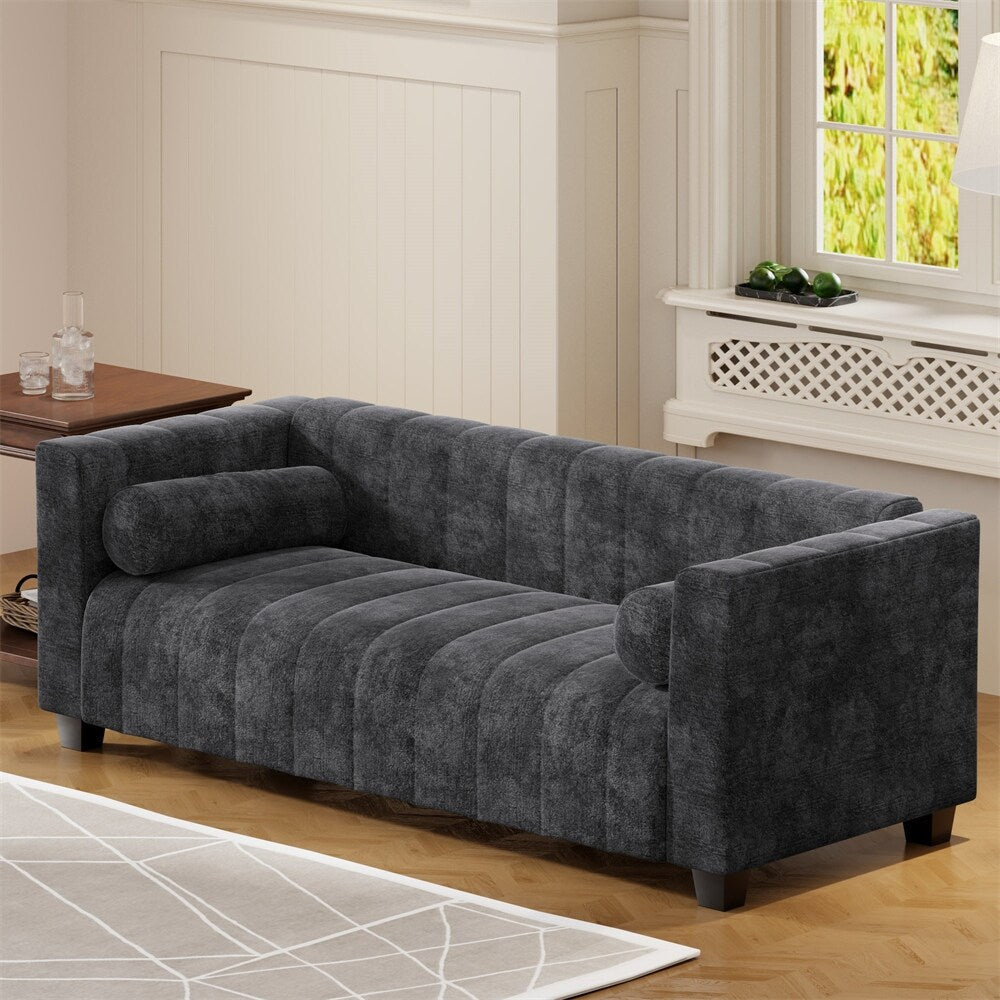 78.7 Chenille Upholstered Sofa with Legs