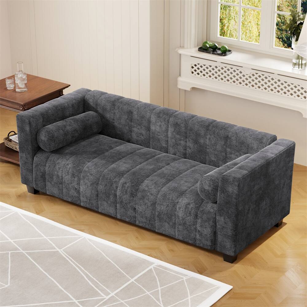 78.7 Chenille Upholstered Sofa with Legs