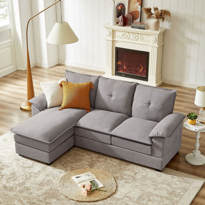 82.28 Inches L Shape Sectional Sofa with Cloud Seats for Living Room