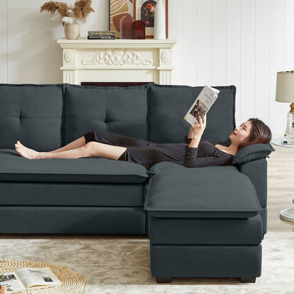 82.28 Inches L Shape Sectional Sofa with Cloud Seats for Living Room