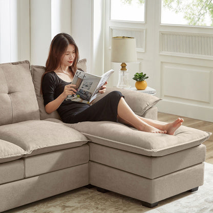 82.28 Inches L Shape Sectional Sofa with Cloud Seats for Living Room