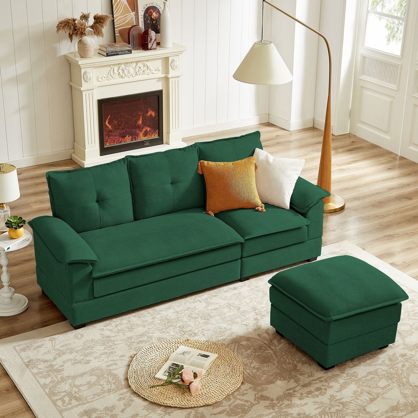 82.28 Inches L Shape Sectional Sofa with Cloud Seats for Living Room