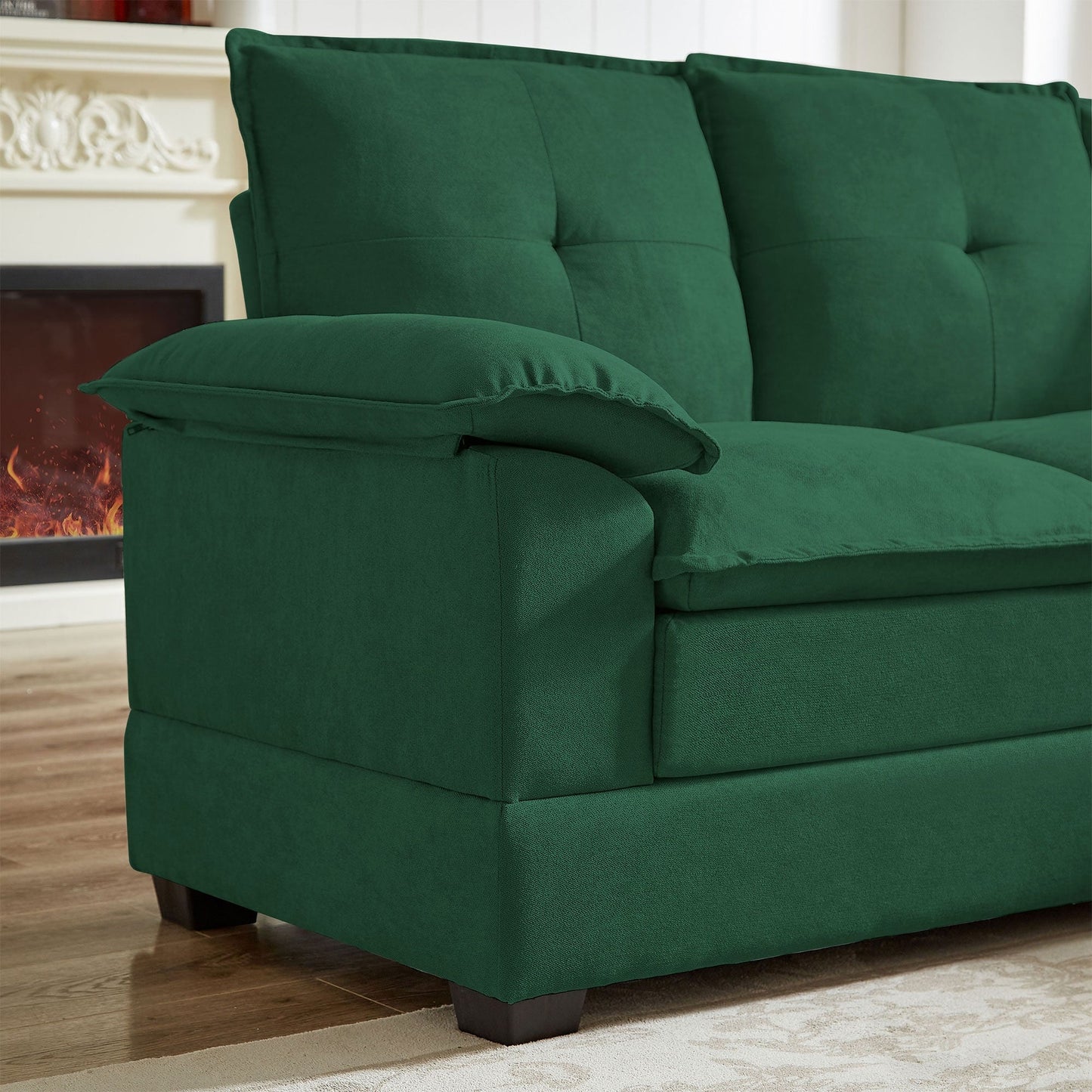 82.28 Inches L Shape Sectional Sofa with Cloud Seats for Living Room