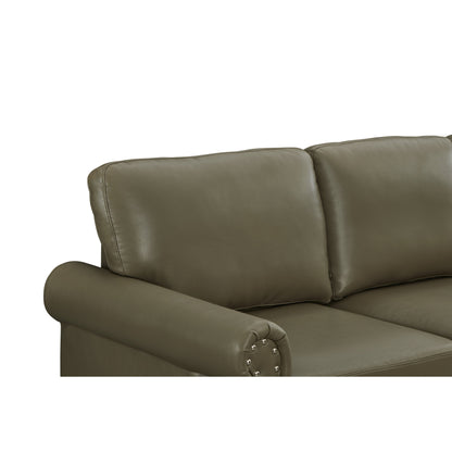 82.68 3-Seater Sofa PU Leather Sofa with Storage, Solid Wood And Metal Frame, 6-Leg Support, Under-Seat Storage Boxes