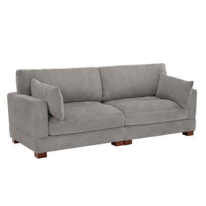 84.5â³W Modern Corduroy Couch Modular Sofa
