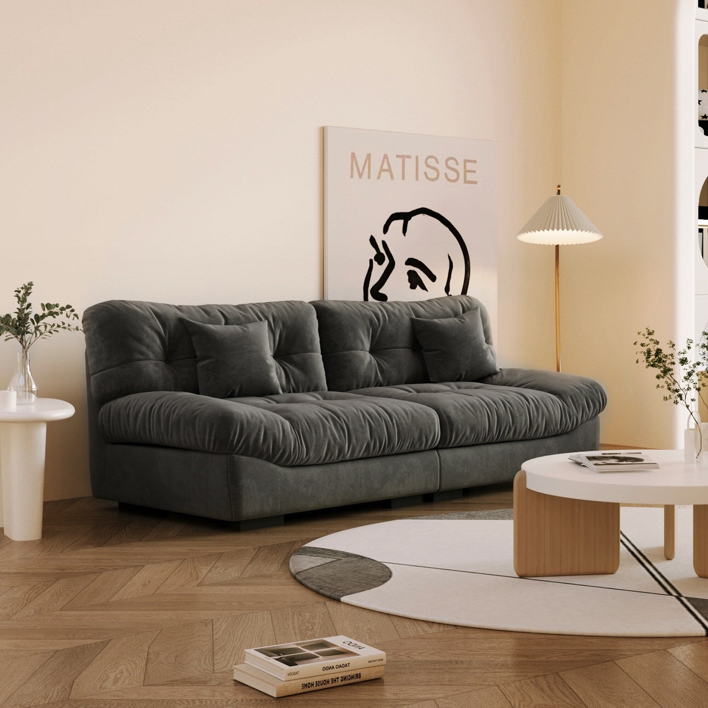 89 Tufted Sofa Cloud Shaped Couch