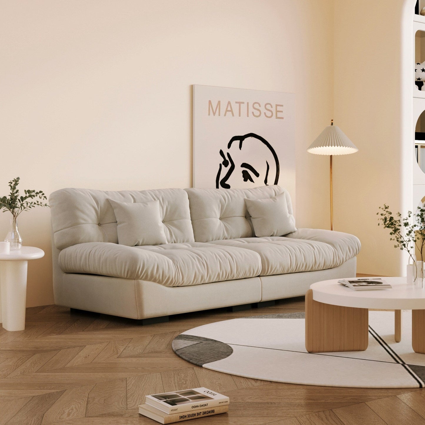89 Tufted Sofa Cloud Shaped Couch