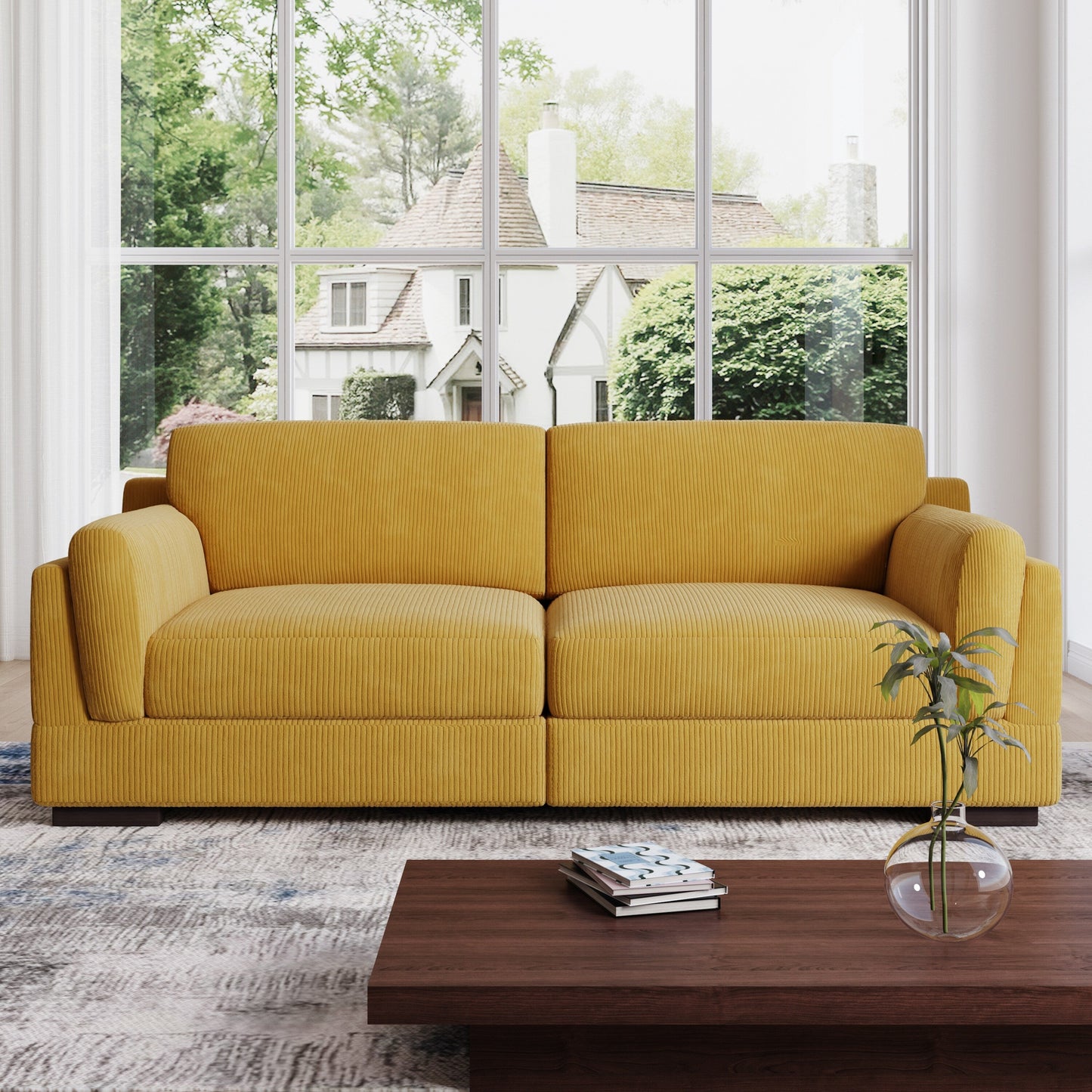 90 Loveseat Sofa Modern and Cozy Corduroy Couch