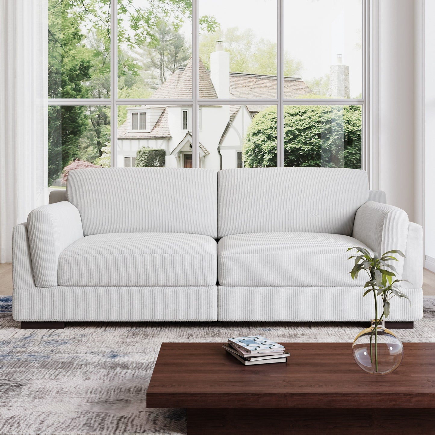 90 Loveseat Sofa Modern and Cozy Corduroy Couch
