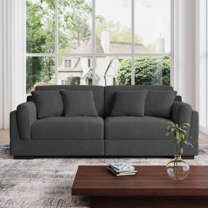 90 Loveseat Sofa Modern and Cozy Corduroy Couch