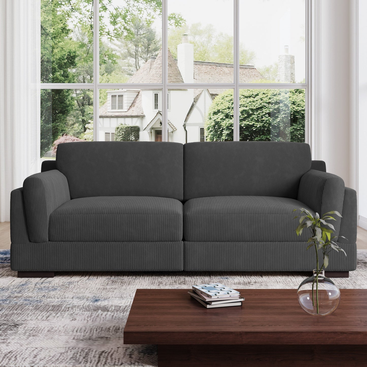 90 Loveseat Sofa Modern and Cozy Corduroy Couch