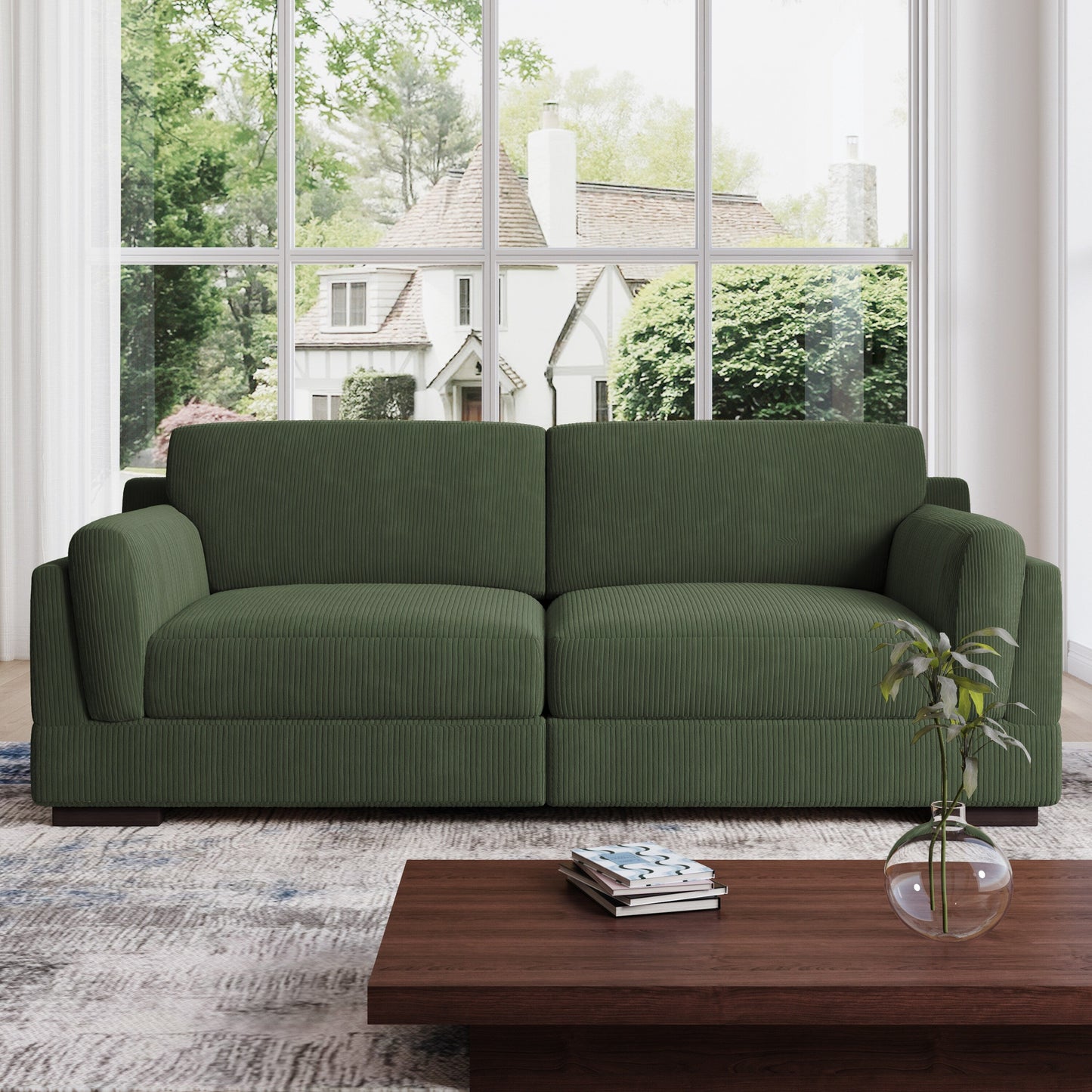 90 Loveseat Sofa Modern and Cozy Corduroy Couch