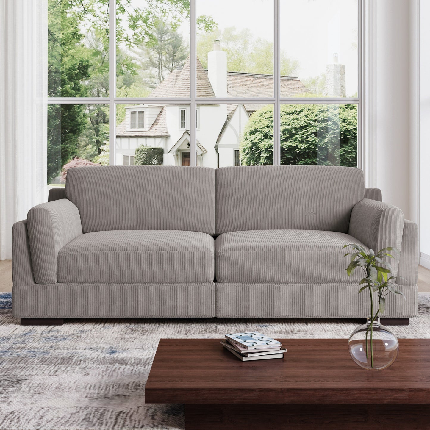 90 Loveseat Sofa Modern and Cozy Corduroy Couch