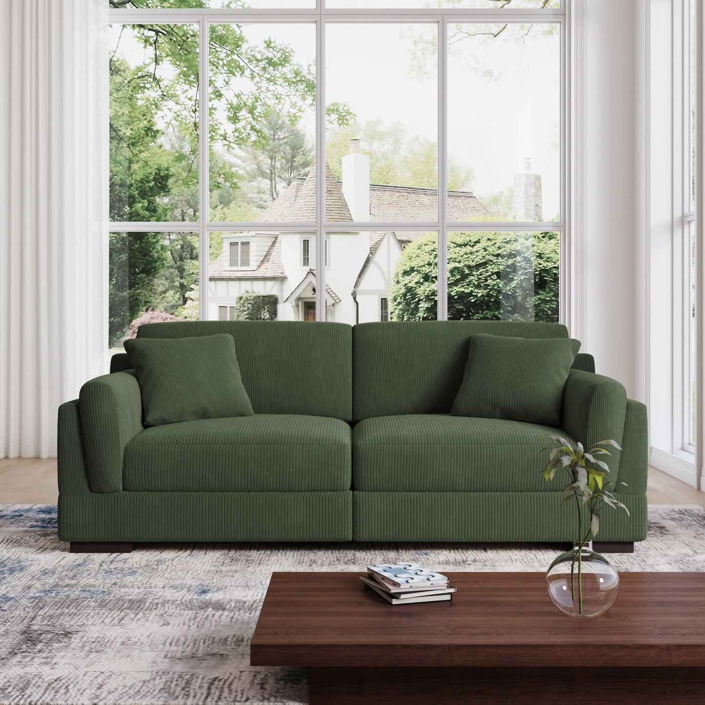 90 Loveseat Sofa Modern and Cozy Corduroy Couch