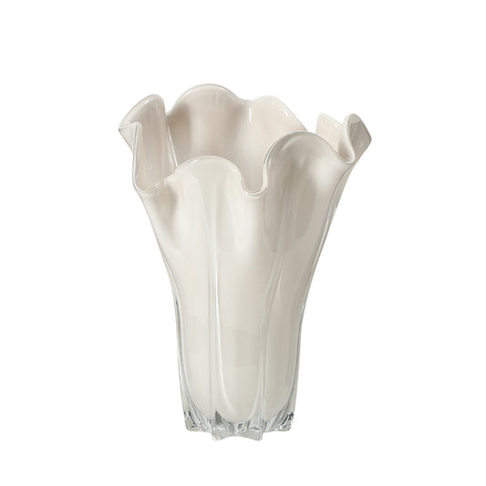 Aurex Handmade Glass Lotus Leaf Vase