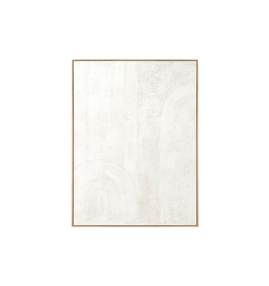 Contours I Hand Painted Wall Art - White