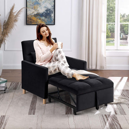 Aukfa Sleeper Chair Bed Convertible Single Sofa Chair with Pillow