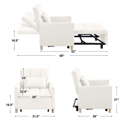 Aukfa Sleeper Chair Bed Convertible Single Sofa Chair with Pillow