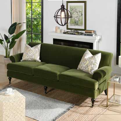 Alana Lawson 88 Inch Living Room Sofa â?Three Cushion Couch with Rolled Arms and Tight Back â?Minimal Assembly Required