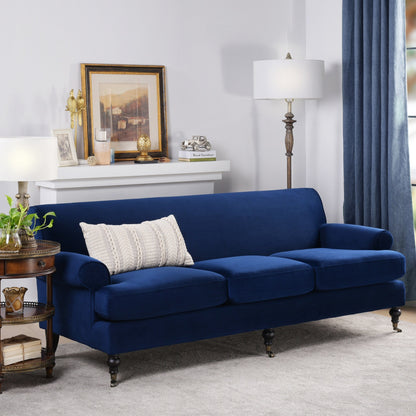 Alana Lawson 88 Inch Living Room Sofa â?Three Cushion Couch with Rolled Arms and Tight Back â?Minimal Assembly Required